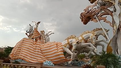 Ujjain News: महाकाल लोक में त्रिपुरापुर संहार की प्रतिमा टूटी या चल रहा मेंटेनेंस? आखिर क्यों की कवर