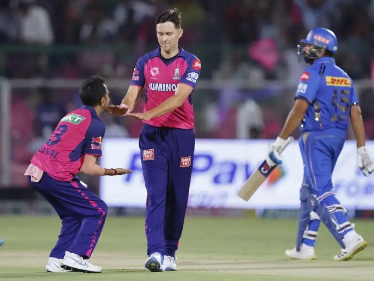 20 रन पर मुंबई को तीसरा झटका: रोहित-ईशान के बाद सूर्यकुमार भी आउट, राजस्थान के संदीप को दूसरा विकेट