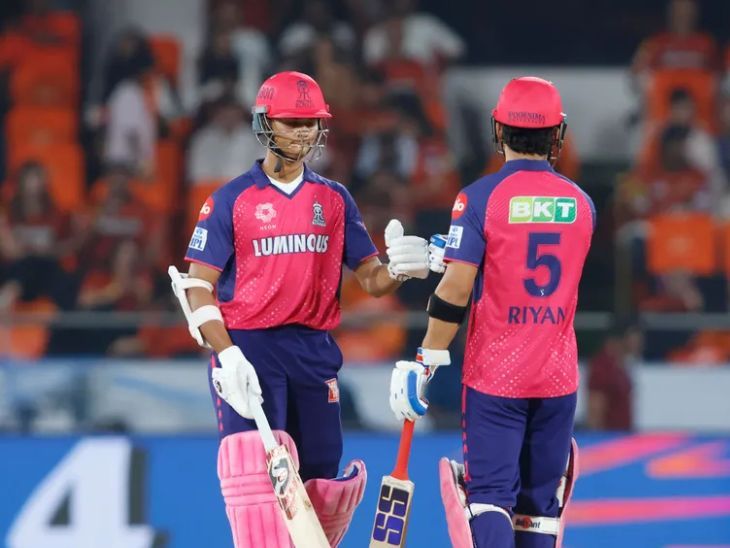 जायसवाल-पराग की फिफ्टी पार्टनरशिप: भुवी ने बटलर और सैमसन को शून्य पर पवेलियन भेजा; हैदराबाद ने राजस्थान को 202 रन का टारगेट दिया