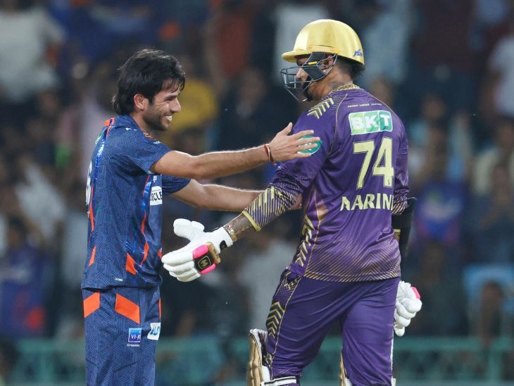 नरेन-रसेल के बाद रघुवंशी भी आउट: लखनऊ के युद्धवीर ने कोलकाता को तीसरा झटका दिया; कृष्णप्पा गौतम ने 19 मीटर पीछे दौड़कर कैच पकड़ा